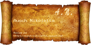 Ausch Nikoletta névjegykártya